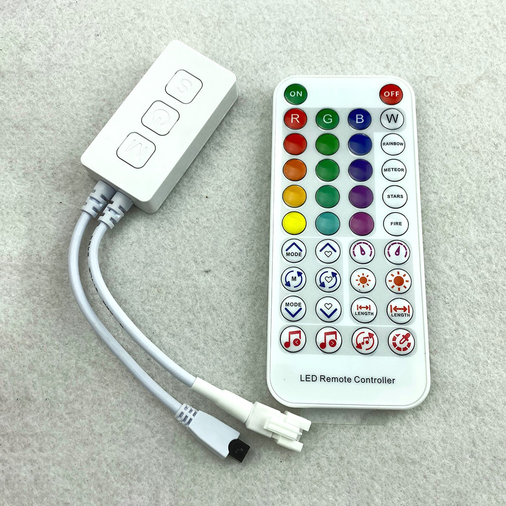 SP611E DC5~24V Music Bluetooth Dual Signal Output LED Controller With 38 Keys RF Remote and Button Control For Dream Color LED Strip Light